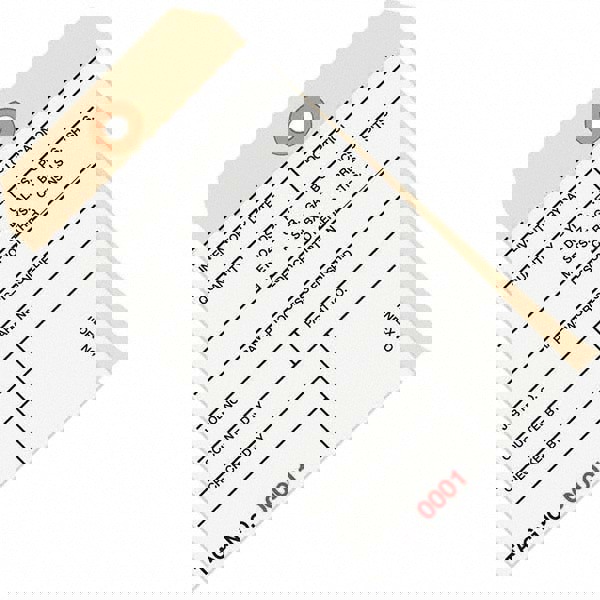 Blank Tag: 6-1/4'' High, Manila & White, Synthetic Paper